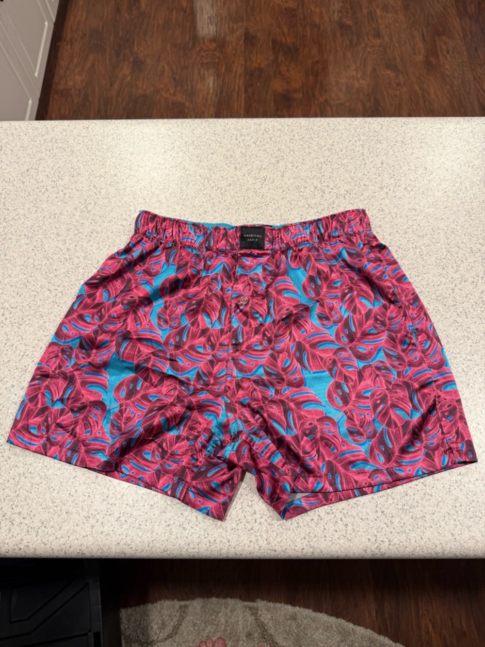 American Eagle Outfitters Pink and Teal Tropical Print Boxers